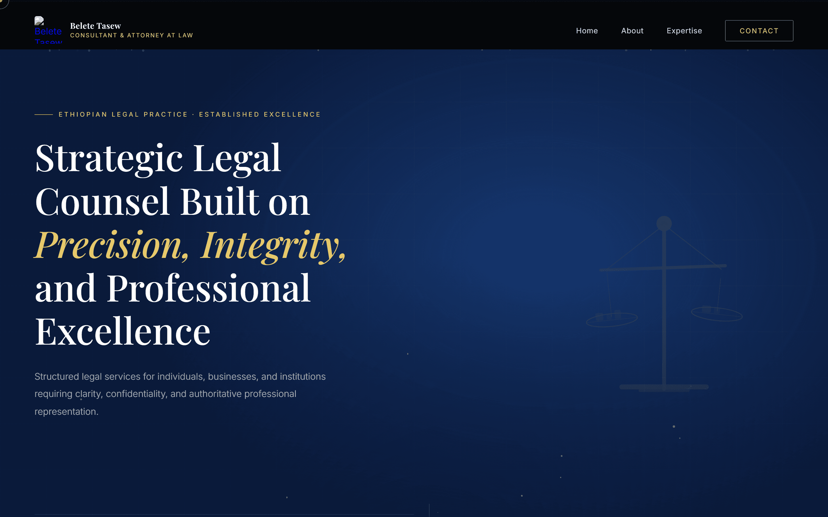 Belete Tasew Law Firm Website preview